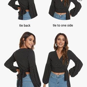 Women’s Long Sleeve V Neck Black/White Polka Dot. Size XL. OFFERS WELCOME‼️‼️